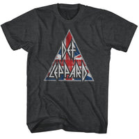 Thumbnail for DEF LEPPARD-BRITLOGO-BLACK HEATHER ADULT S/S TSHIRT