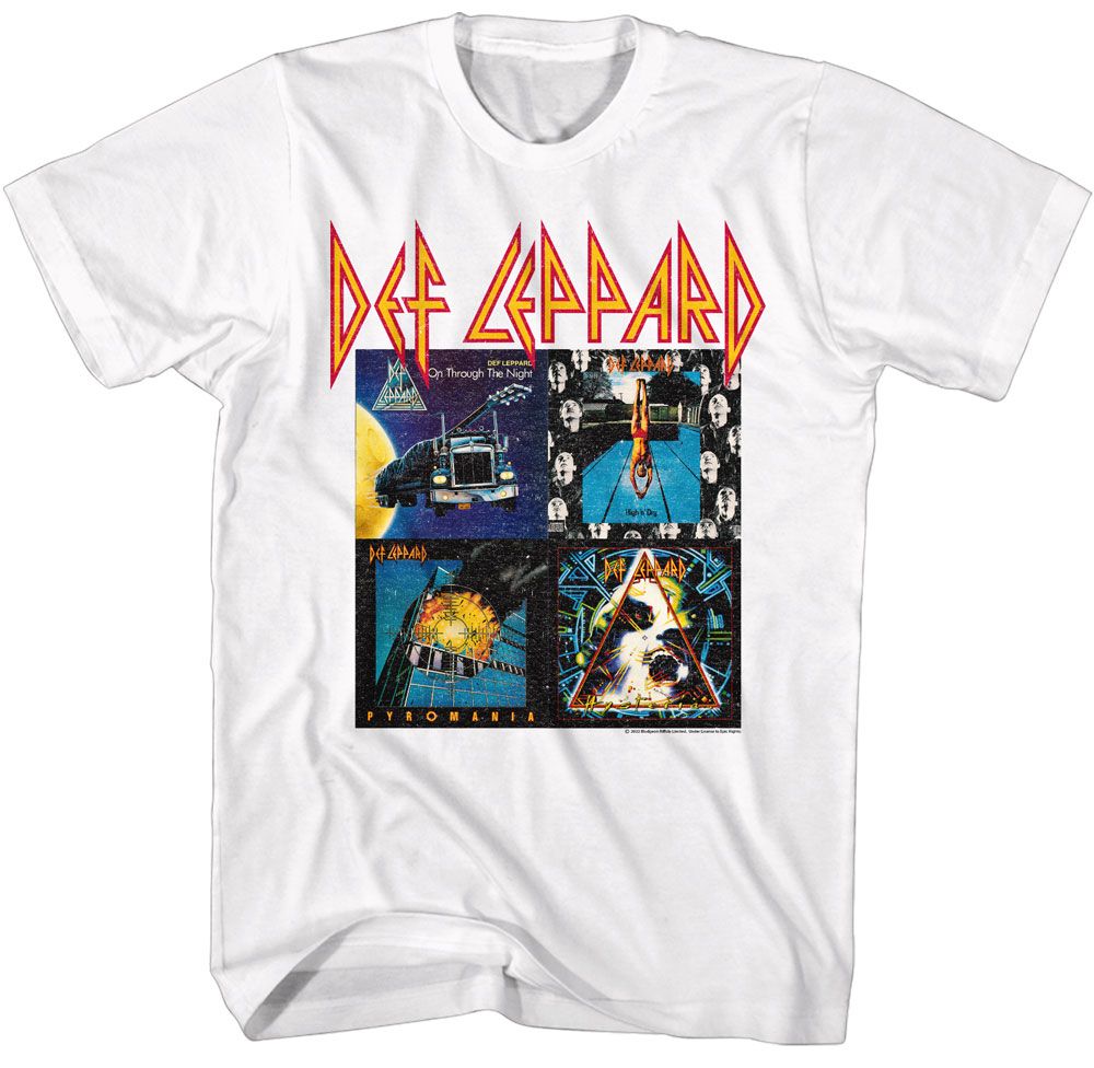 DEF LEPPARD-DEF LEPPARD 80S ALBUM-WHITE ADULT S/S TSHIRT