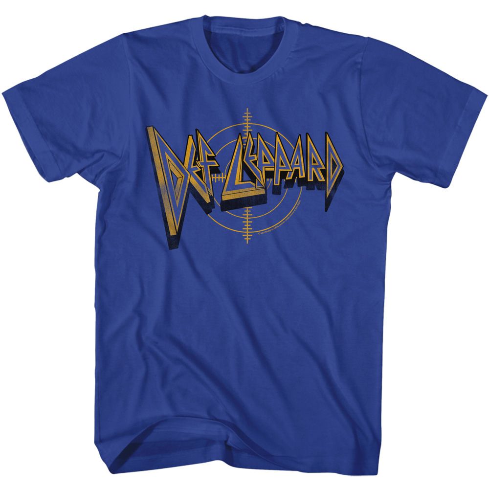 DEF LEPPARD-DEF LEPPARD LOGO AND CROSSHAIRS-ROYAL ADULT S/S TSHIRT
