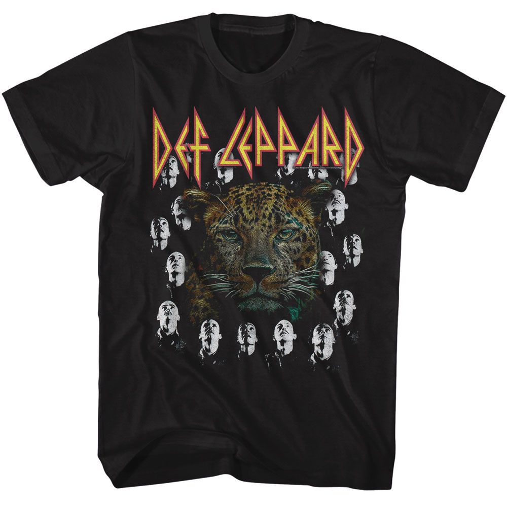 DEF LEPPARD-DEF LEPPARD LEOPARD W HIGH N DRY HEADS-BLACK ADULT S/S TSHIRT