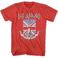 Thumbnail for DEF LEPPARD-DEF LEPPARD DIVER UNION JACK-RED HEATHER ADULT S/S TSHIRT