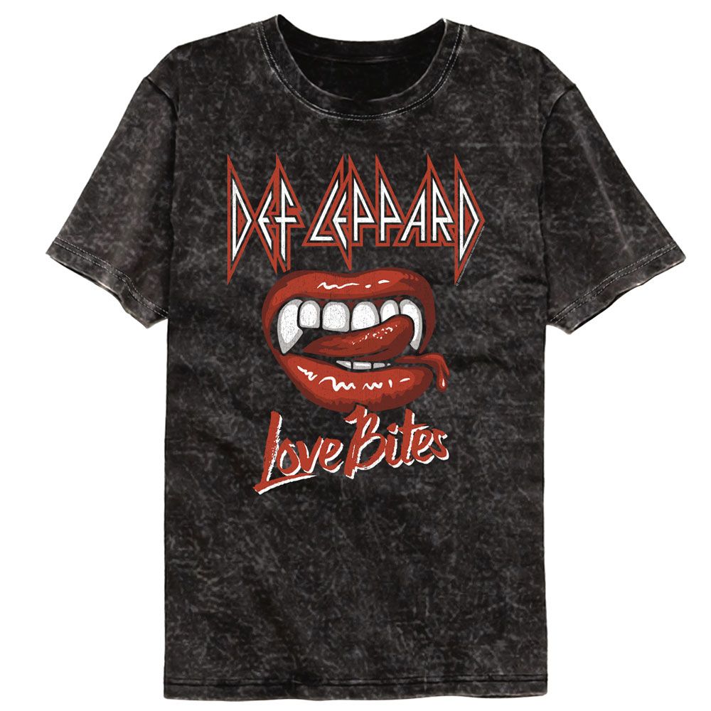 DEF LEPPARD-DEF LEPPARD LOVE IS BITING-MINERAL WASH BLACK ADULT S/S TSHIRT
