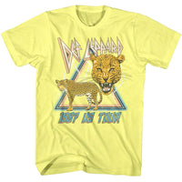 Thumbnail for DEF LEPPARD-DEF LEPPARD 1987 LIGHTNING AND LEOPARDS-YELLOW HEATHER ADULT S/S TSHIRT