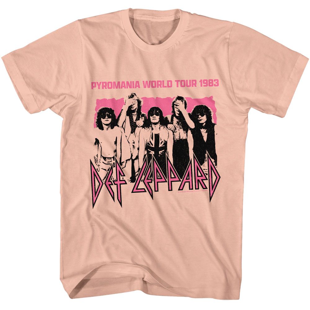 DEF LEPPARD-DEF LEPPARD PYRO WORLD TOUR-PEACH ADULT S/S TSHIRT