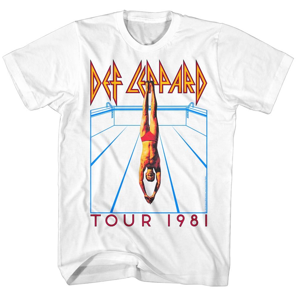 DEF LEPPARD-HES SWIMMING-WHITE ADULT S/S TSHIRT