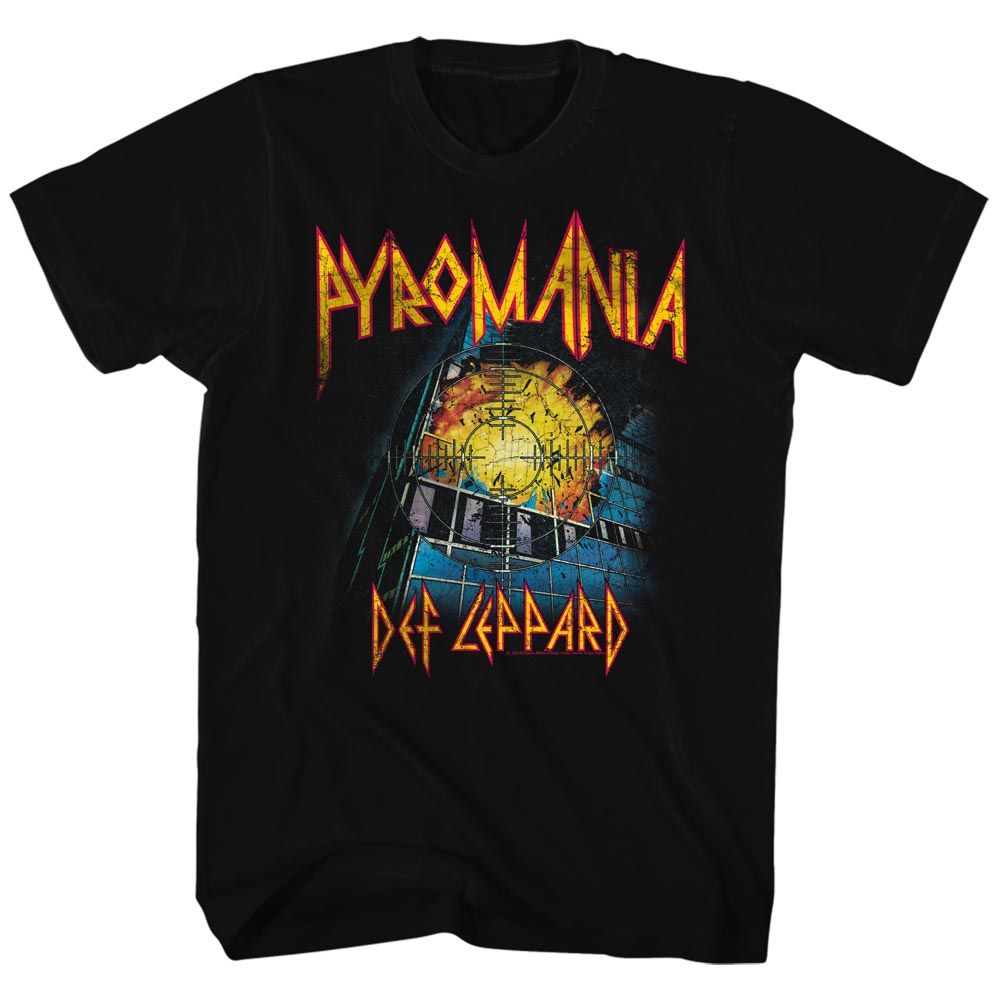 DEF LEPPARD-ITS ON FIRE-BLACK ADULT S/S TSHIRT