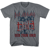 Thumbnail for DEF LEPPARD-USA TOUR 1983-GRAY HEATHER ADULT S/S TSHIRT