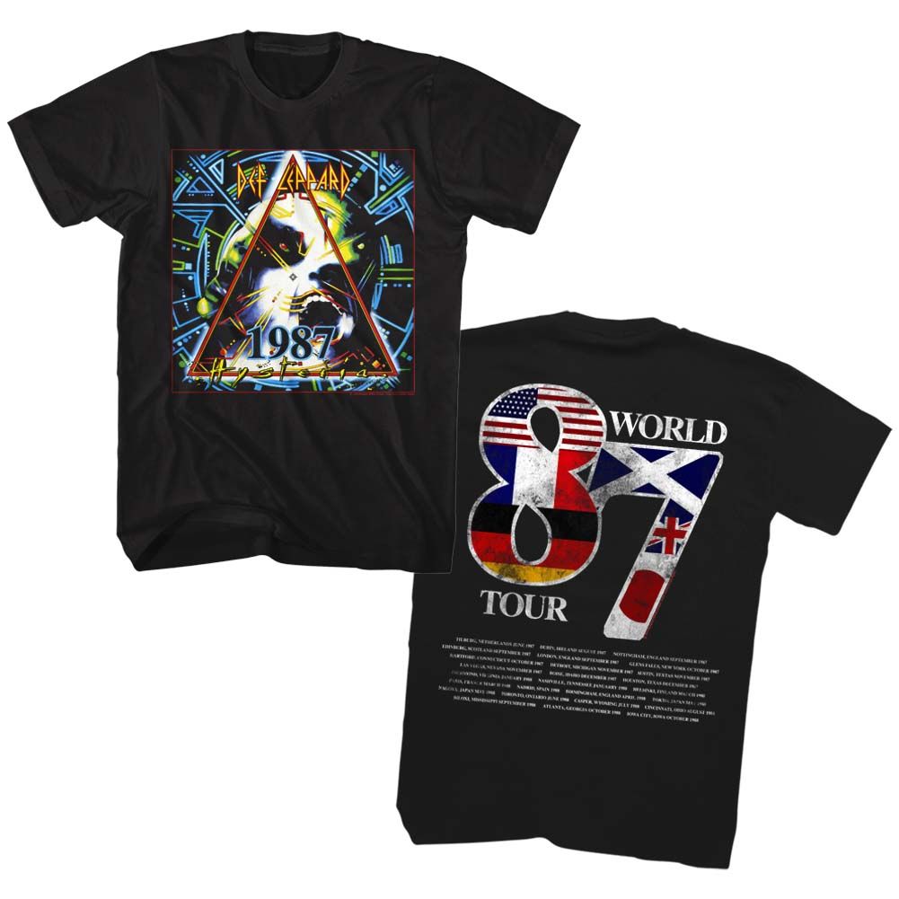 DEF LEPPARD-DEF WORLD TOUR-BLACK ADULT S/S TSHIRT