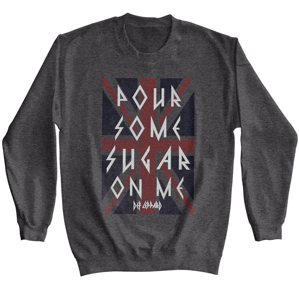 DEF LEPPARD-DEF LEPPARD SUGAR-DARK HEATHER ADULT L/S SWEATSHIRT