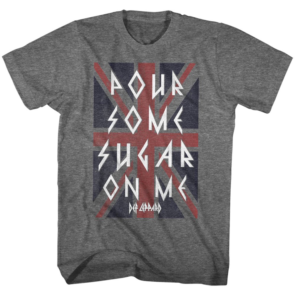 DEF LEPPARD-SUGAR-GRAPHITE HEATHER ADULT S/S TSHIRT
