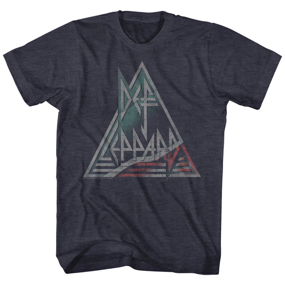 DEF LEPPARD-WATERMELONE-NAVY HEATHER ADULT S/S TSHIRT