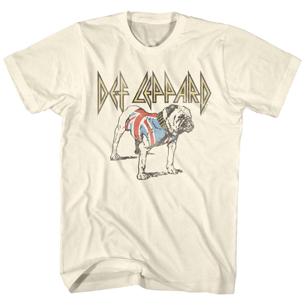 DEF LEPPARD-BULLDOG-NATURAL ADULT S/S TSHIRT