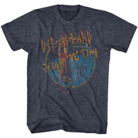 Thumbnail for DEF LEPPARD-FADE-Y HIGH N DRY-NAVY HEATHER ADULT S/S TSHIRT