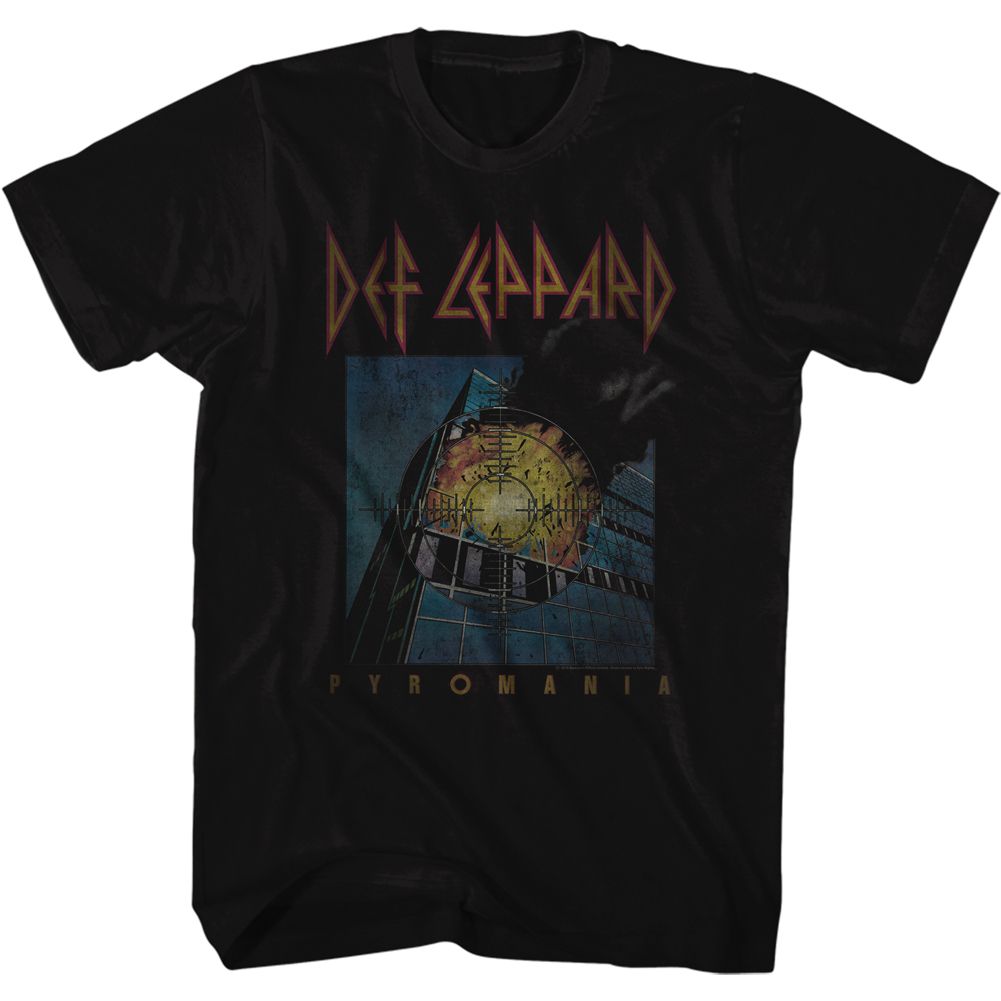 DEF LEPPARD-FADED PYROMANIA-BLACK ADULT S/S TSHIRT