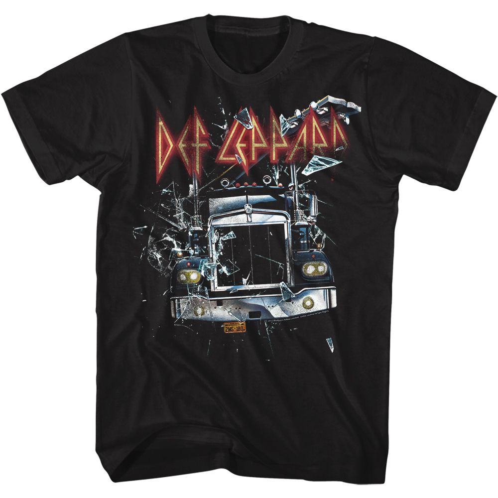 DEF LEPPARD-ONTHROUGHTHEGLASS-BLACK ADULT S/S TSHIRT
