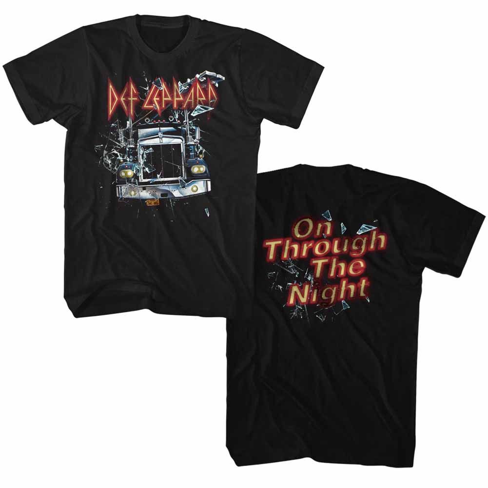 DEF LEPPARD-THROUGH NIGHT 2SIDE-BLACK ADULT S/S TSHIRT