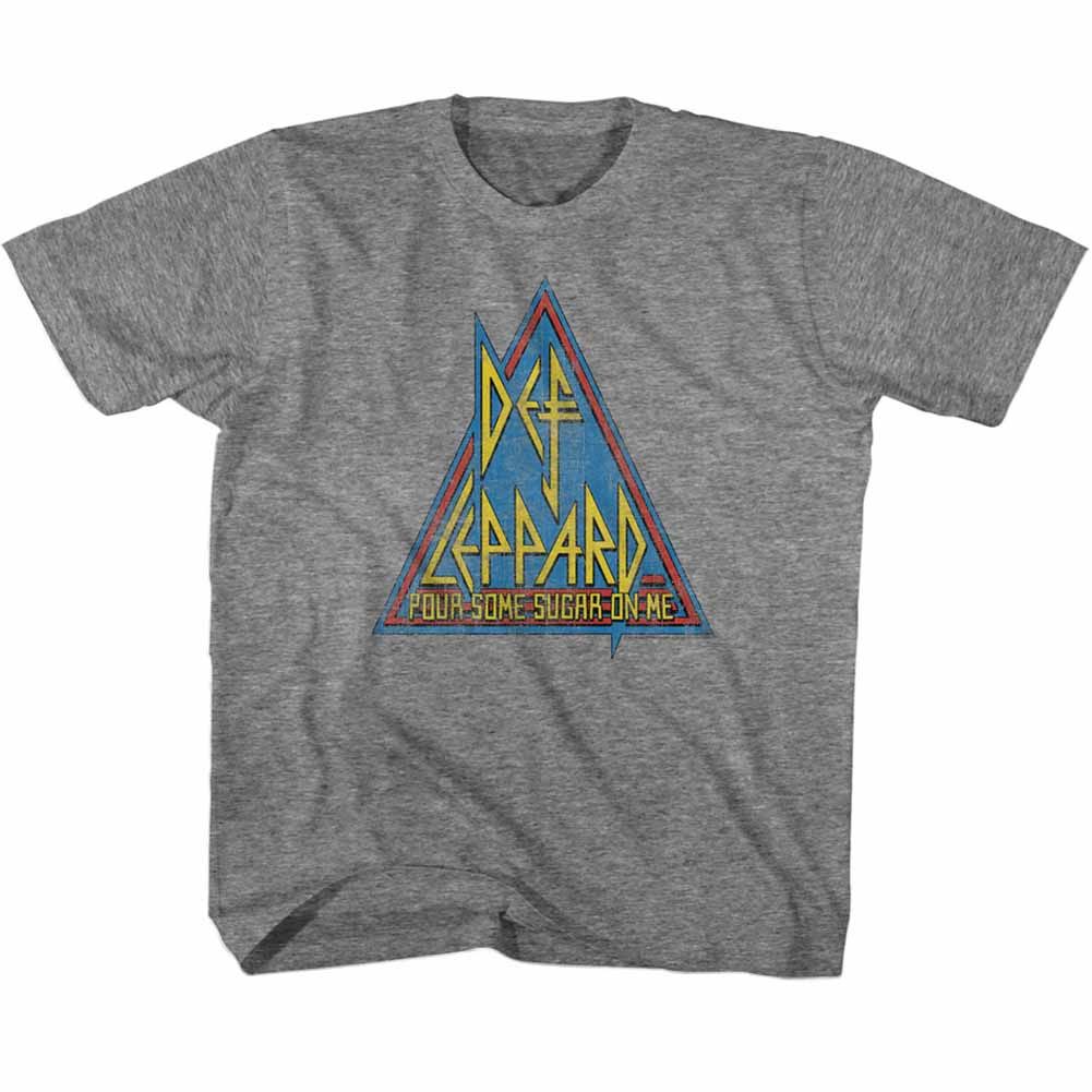 DEF LEPPARD-PRIMARY TRIANGLE-GRAPHITE HEATHER YOUTH S/S TSHIRT