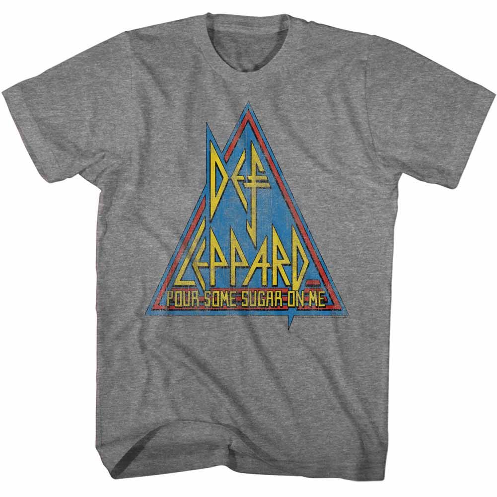 DEF LEPPARD-PRIMARY TRIANGLE-GRAPHITE HEATHER ADULT S/S TSHIRT