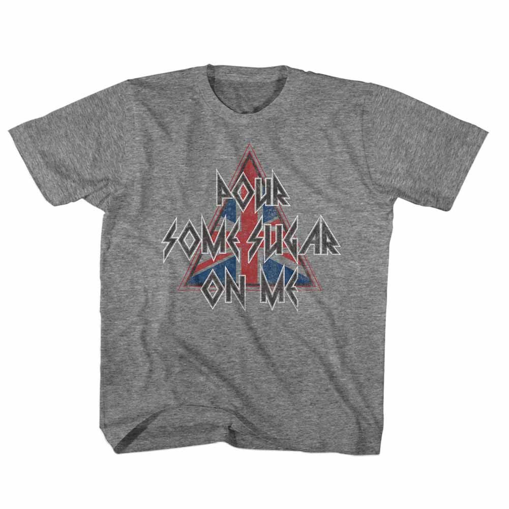 DEF LEPPARD-POUR SOME TRIANGLE-GRAPHITE HEATHER YOUTH S/S TSHIRT