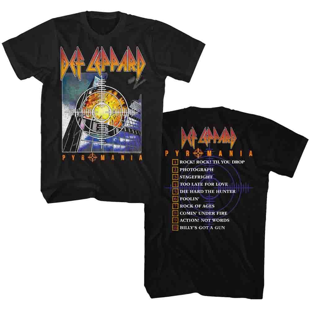 DEF LEPPARD-PYRO ALBUM-BLACK ADULT S/S TSHIRT
