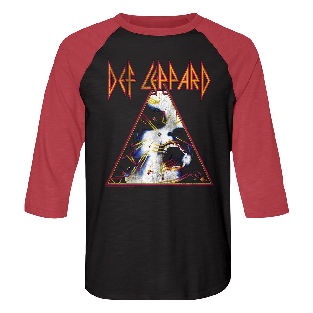 DEF LEPPARD-NOBGHYST-VINTAGE BLACK/VINTAGE RED ADULT 3/4 SLEEVE RAGLAN