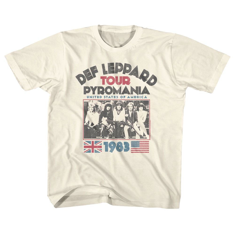 DEF LEPPARD-PYRO TOUR-NATURAL YOUTH S/S TSHIRT