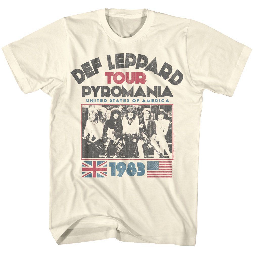 DEF LEPPARD-PYRO TOUR-NATURAL ADULT S/S TSHIRT