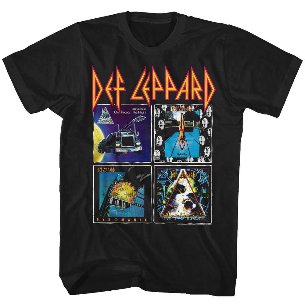 DEF LEPPARD-80SALBUMS-BLACK ADULT S/S TSHIRT