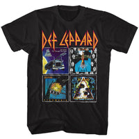 Thumbnail for DEF LEPPARD-80SALBUMS-BLACK ADULT S/S TSHIRT