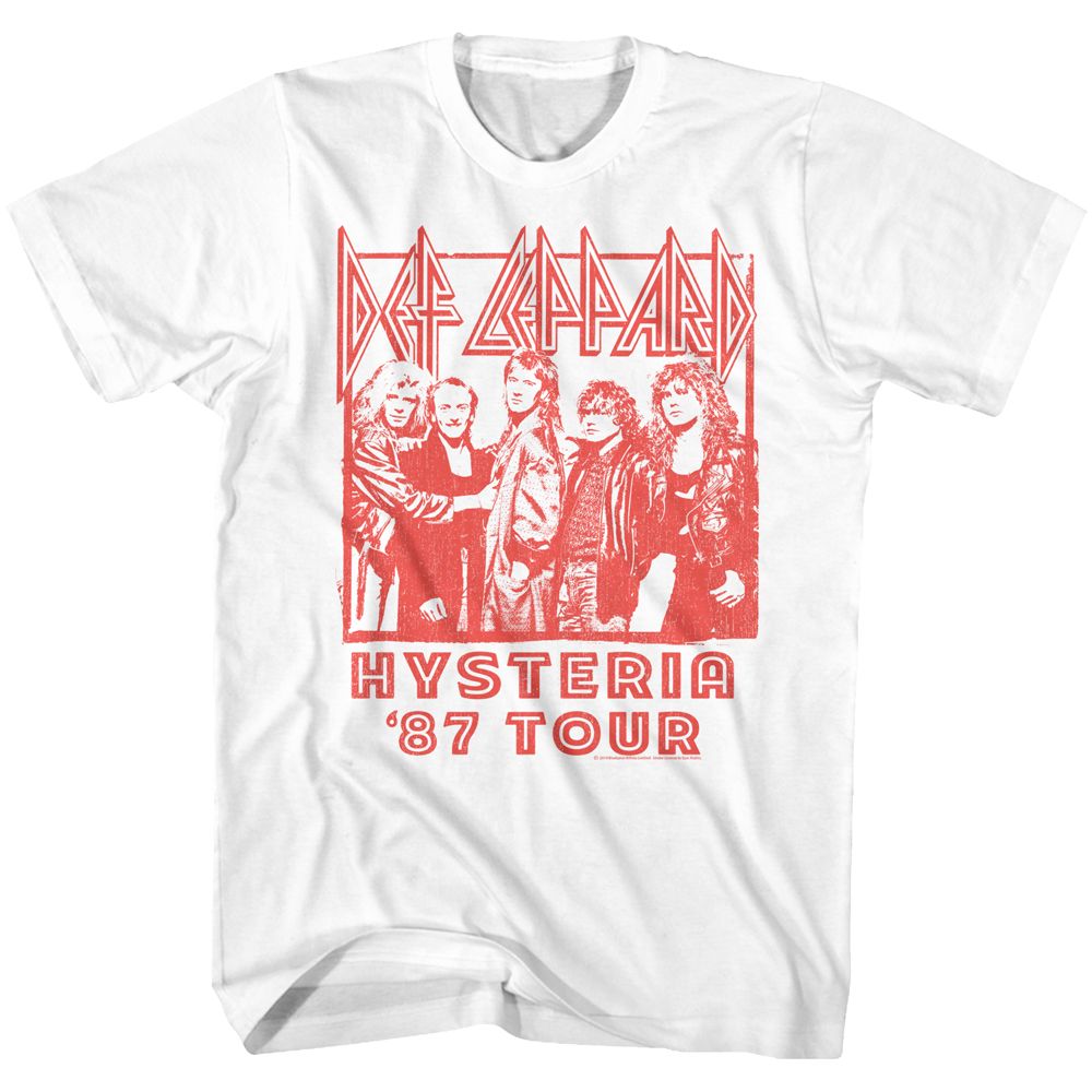DEF LEPPARD-87 GROUP TOUR-WHITE ADULT S/S TSHIRT