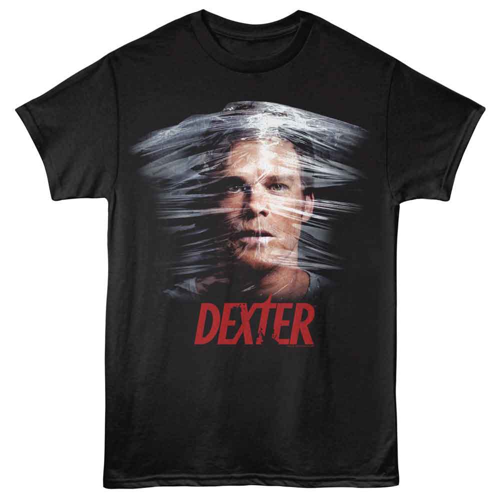DEXTER-DEXTER PLASTIC WRAP POSTER-BLACK ADULT S/S TSHIRT