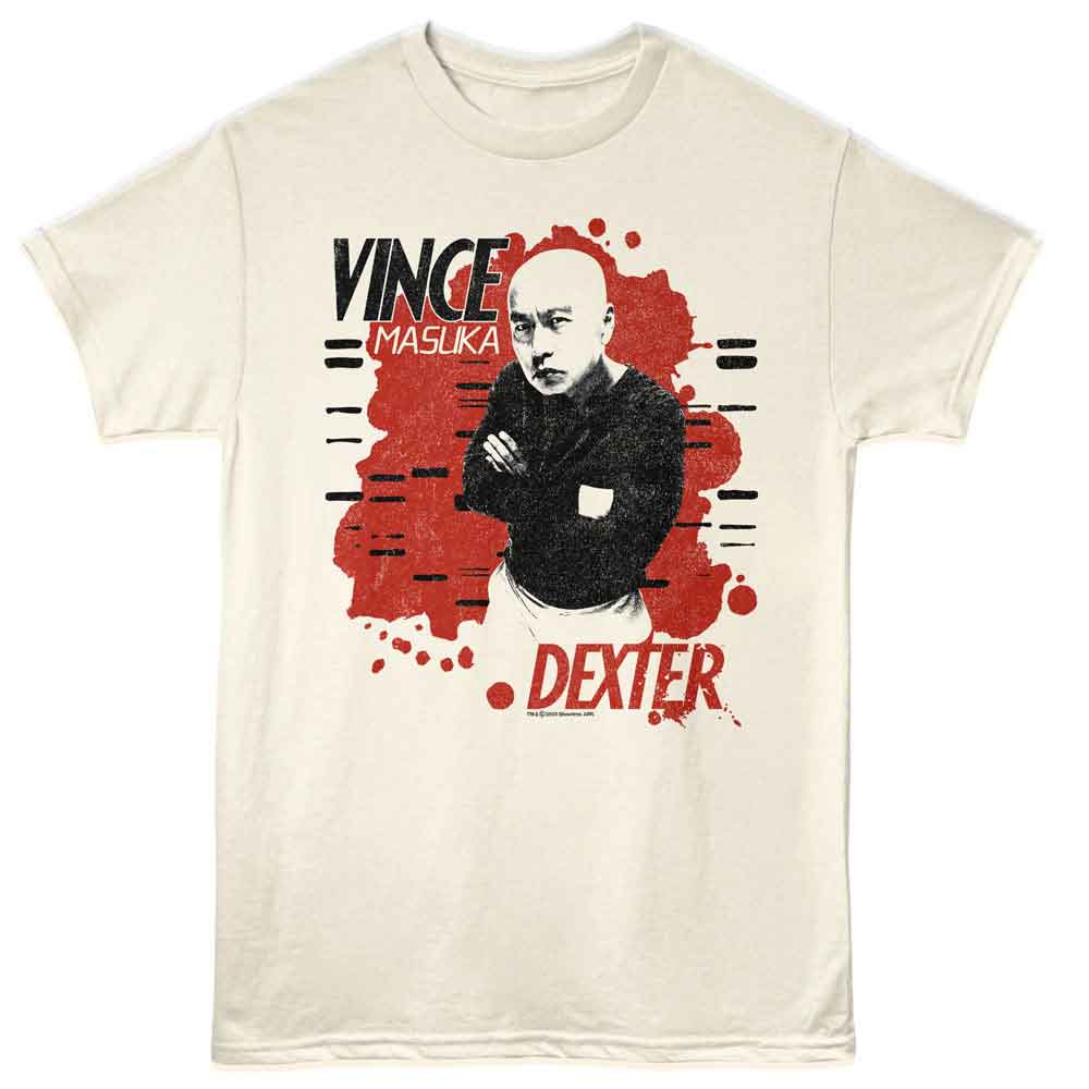 DEXTER-DEXTER MASUKA SPLATTER-NATURAL ADULT S/S TSHIRT