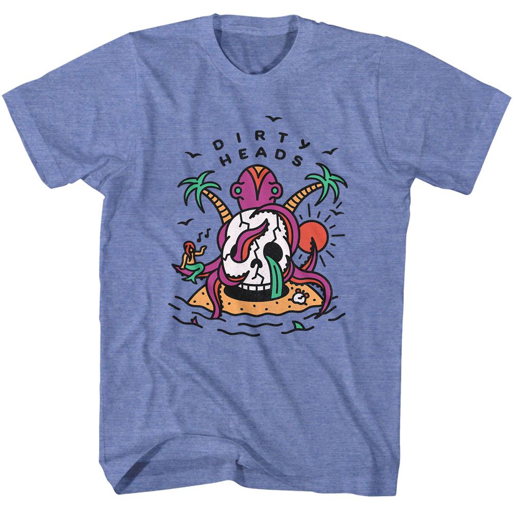 DIRTY HEADS-DIRTY HEADS MAKE ME SKULL-LIGHT BLUE HEATHER ADULT S/S TSHIRT