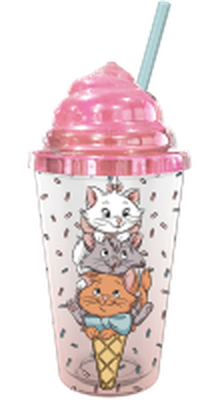 Aristocats Kittens Ice Cream Cone Sprinkles  16oz Ice Cream Shape Cold Cup w Lid and Straw – 12 pc ppk ($5.25 each)