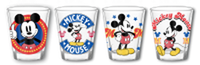 Thumbnail for Disney Mickey Mouse vintage Badges 4pc. 1.5oz. Mini Glass Set 4x1 – 24 pc ppk ($6.00 each)