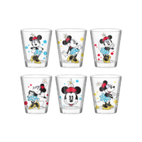 Thumbnail for Minnie Blue Dress and Dots  6pc 1.5oz Mini Glass Set 6x1 – 24 pc ppk ($8.00 each)
