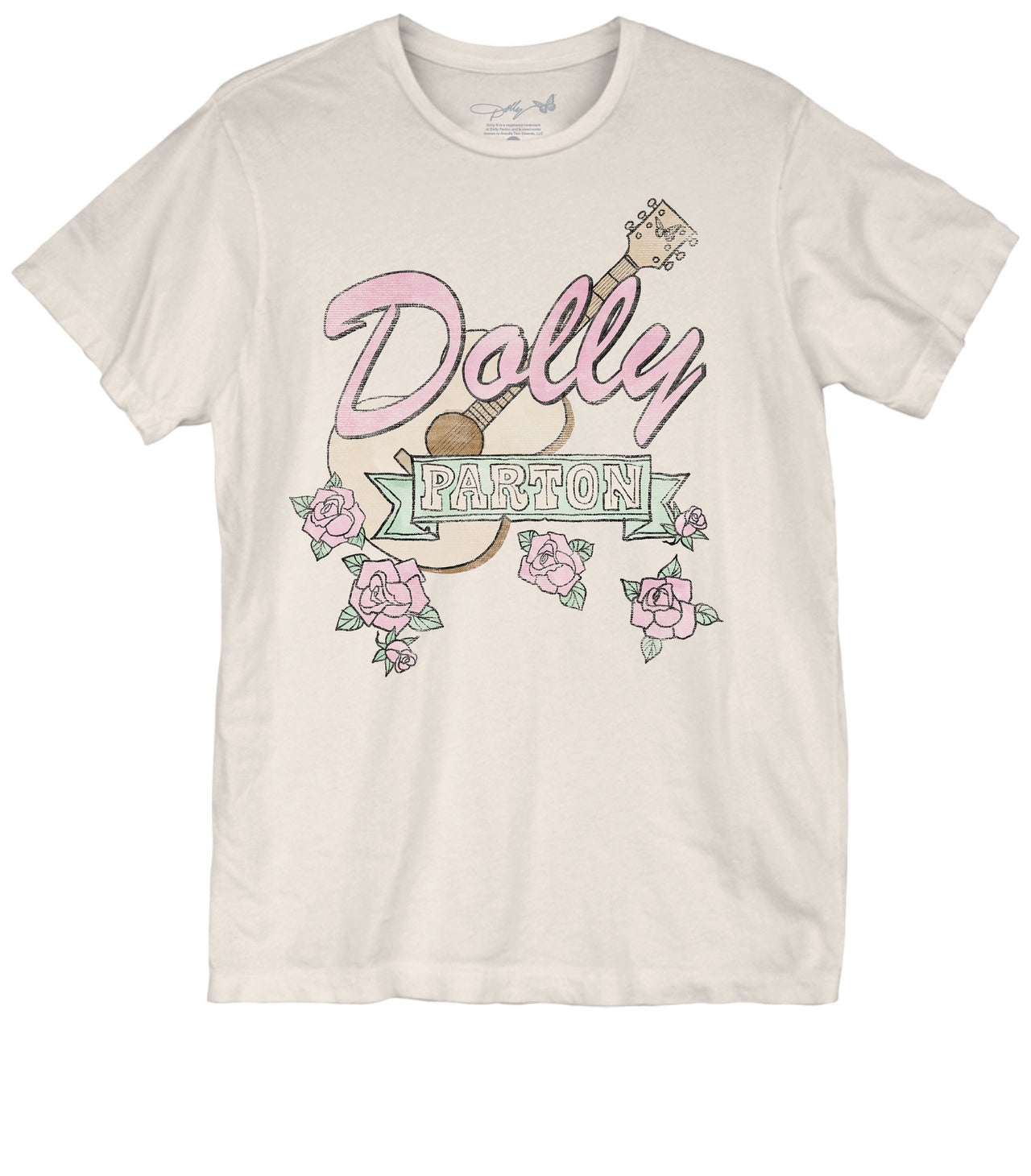 Dolly Parton - Pink Rosey Guitar T-Shirt