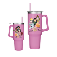 Thumbnail for Disney Princess Floral Sparkles  40oz Stainless Steel Tumbler w Handle – 12 pc ppk ($13.75 each)