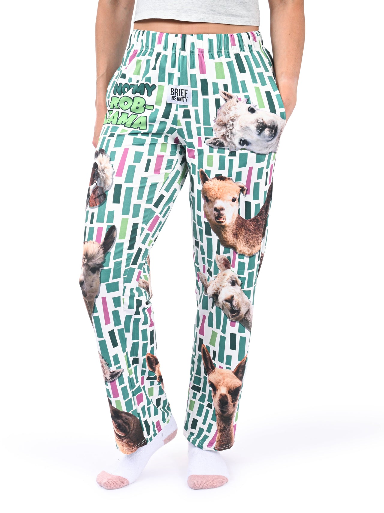 Not My Prob-Llama Pajama Pants side angle view