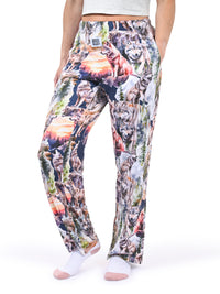 Thumbnail for All Over Wolf Lounge Pants side angle view