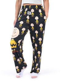 Thumbnail for Snoopy Charlie Brown Lounge Pants side angle view