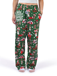 Thumbnail for Here Comes Santa Paws Lounge Pants front view