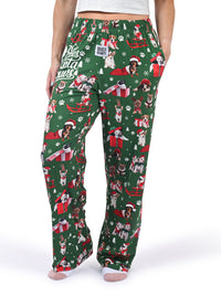 Thumbnail for Here Comes Santa Paws Lounge Pants side angle view