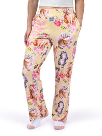 Thumbnail for Peace, Love & Cats Lounge Pants side angle view