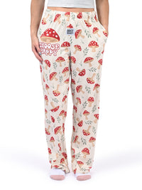Thumbnail for Choose Happy Mushroom Lounge Pants front view