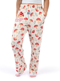 Thumbnail for Choose Happy Mushroom Lounge Pants side angle view