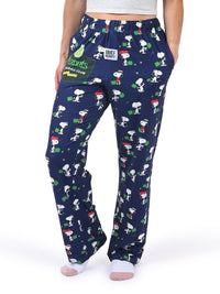 Thumbnail for Snoopy Pickleball Pajama Pants side angle view