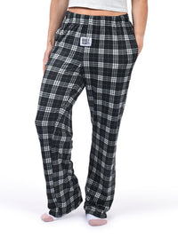 Thumbnail for Black Plaid Pajama Pants side angle view