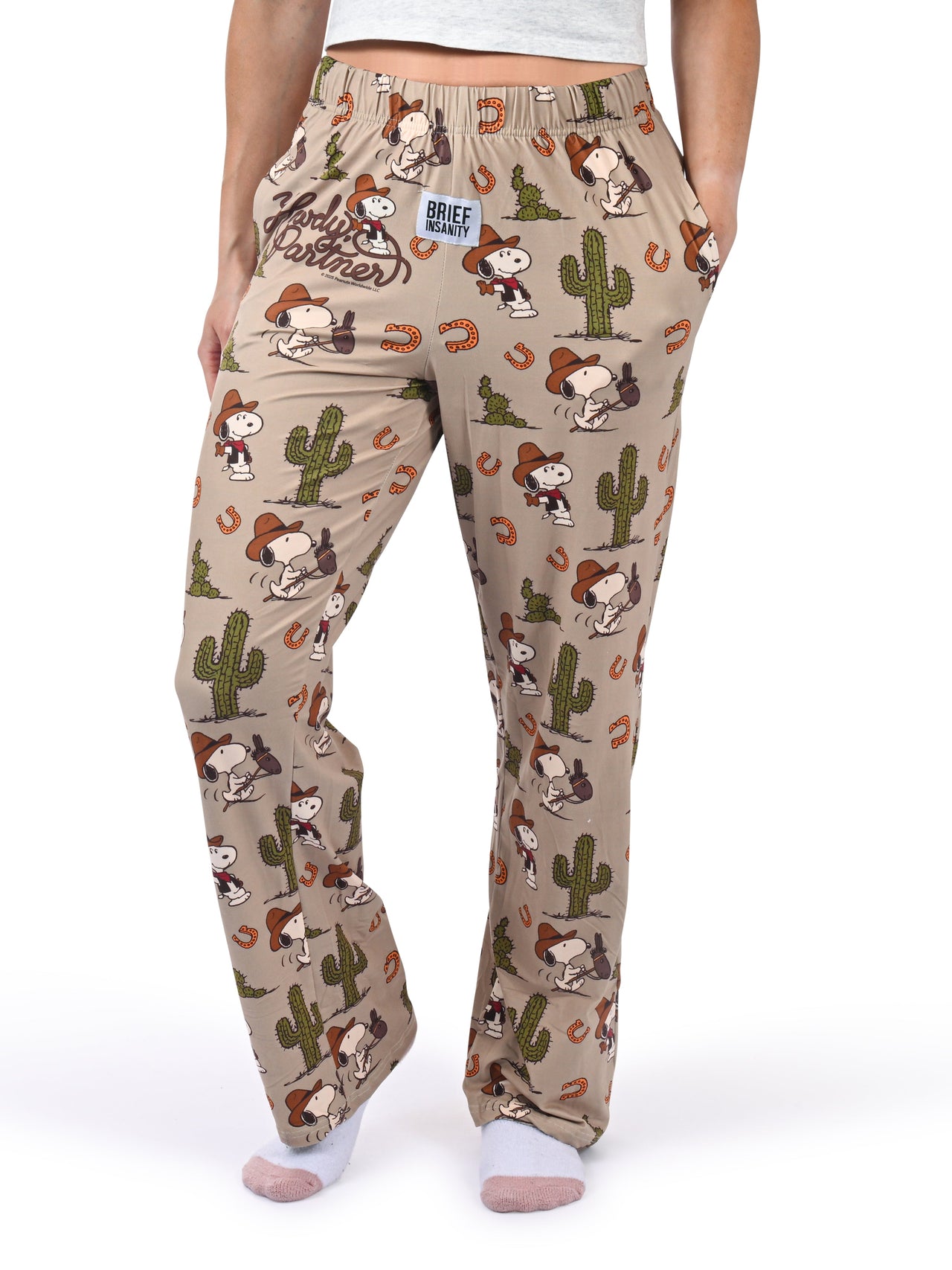 Snoopy Howdy Pajama Pants side angle view