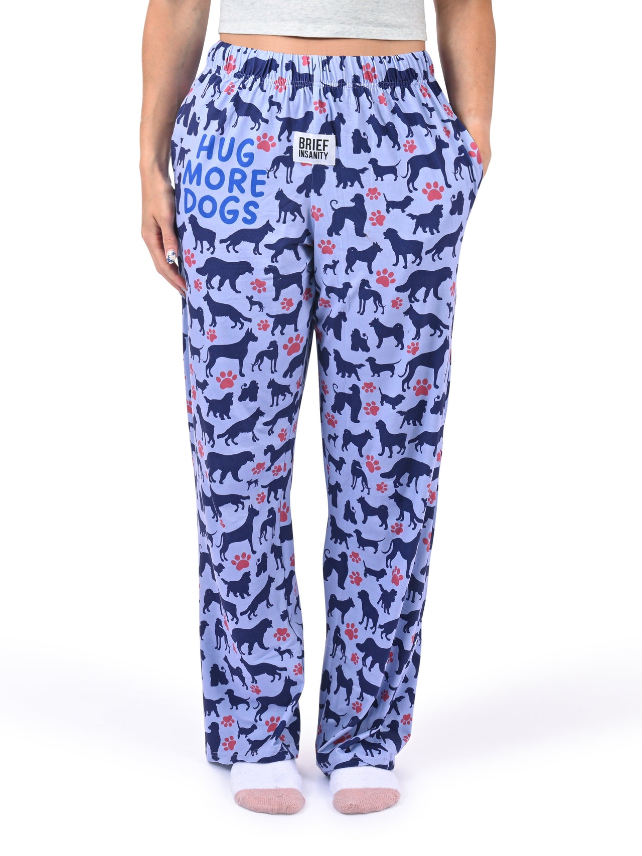 Hug More Dogs Pajama Pants front view
